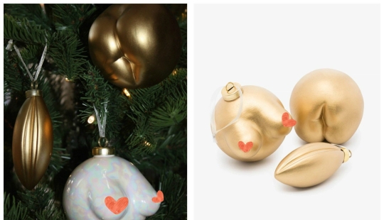 Año Nuevo con un grano de pimienta: el diseñador creó bolas navideñas en forma de amuletos femeninos