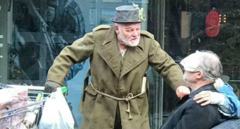 Anthony Hopkins was mistaken for a homeless man on one of the streets of a British city