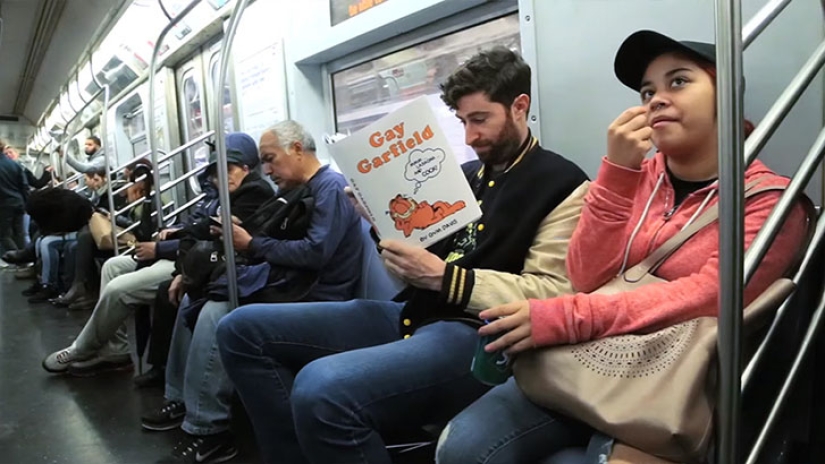 Anti-covers for books that made subway passengers' jaws drop