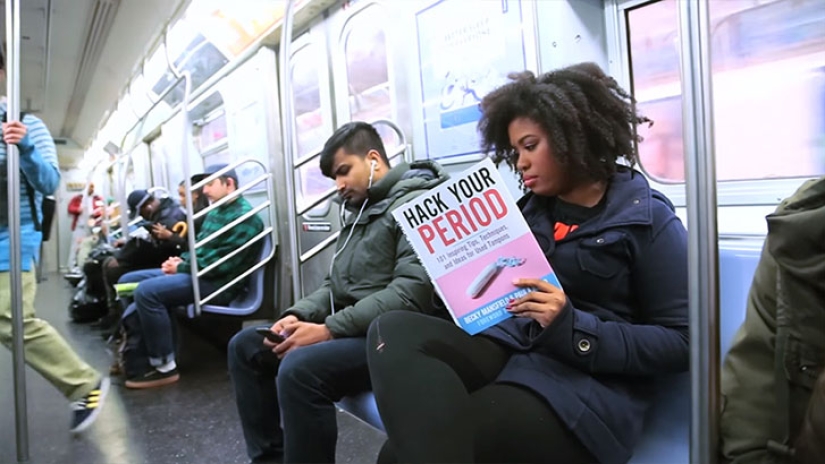 Anti-covers for books that made subway passengers' jaws drop
