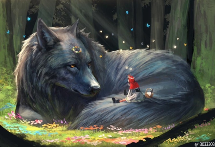 Artist from Japan has created a magical world filled with warmth, kindness and huge beasts