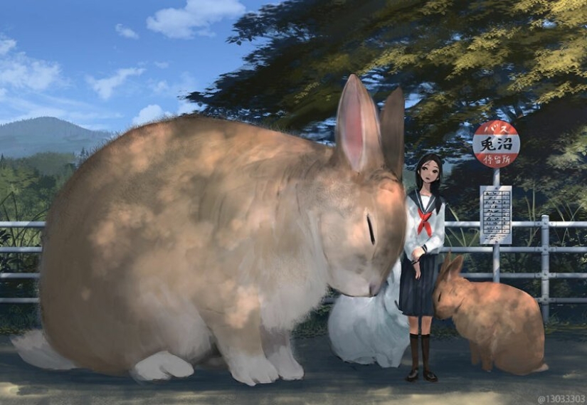 Artista de Japón ha creado un mundo mágico lleno de calidez, amabilidad y enormes bestias