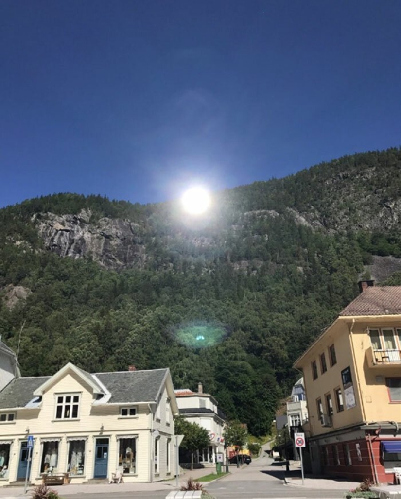 As residents of the Norwegian city returned sun