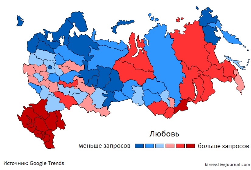 Bashful geography: where in Russia "sex", "porn", "prostitutes" are most often Googled