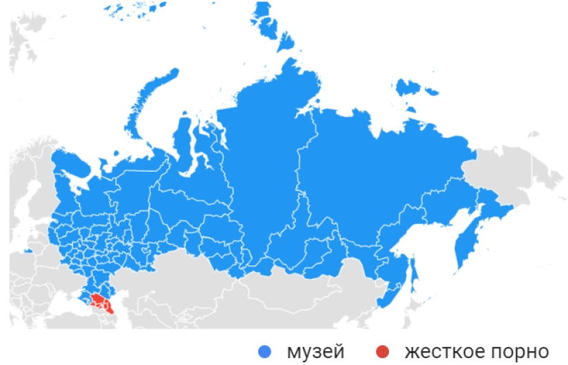 Bashful geography: where in Russia "sex", "porn", "prostitutes" are most often Googled