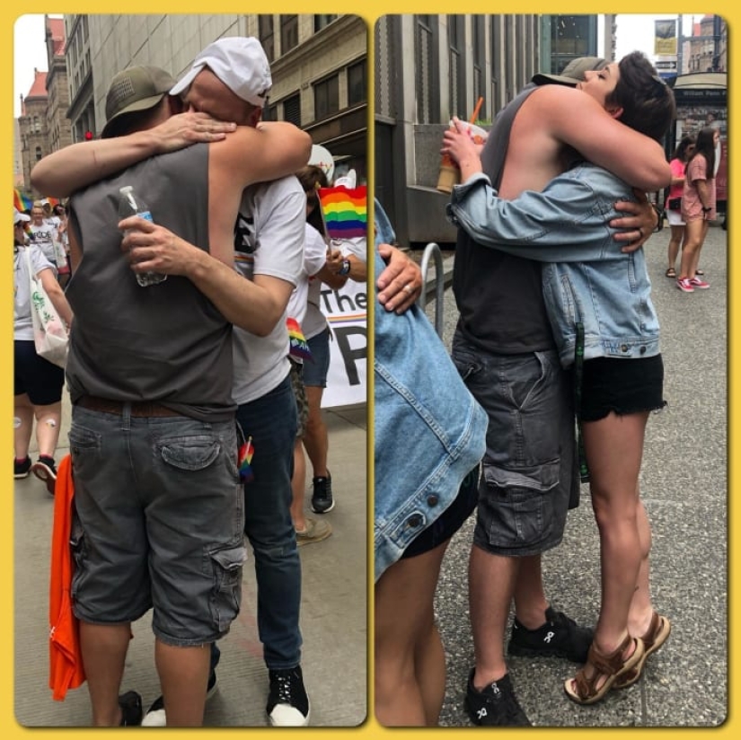 Batin's hugs: a man supported homosexuals by comforting them at a gay pride parade