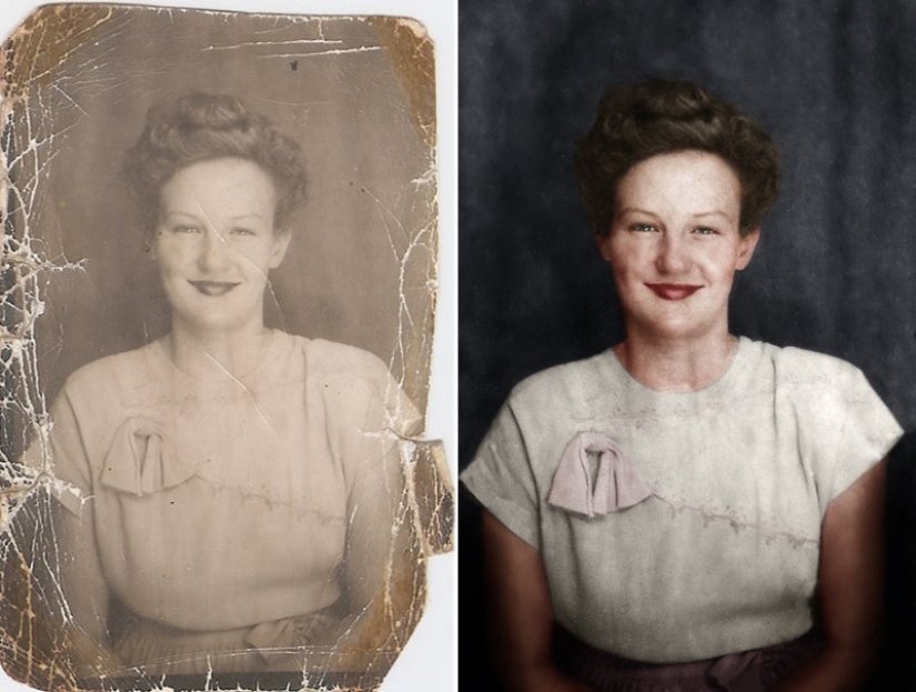 Before and after: the process of coloring b/w photos in a fascinating animation