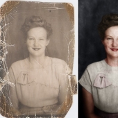 Before and after: the process of coloring b/w photos in a fascinating animation