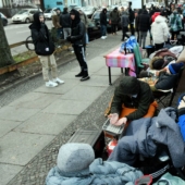 Berliners lined up for sneakers with a built-in travel card