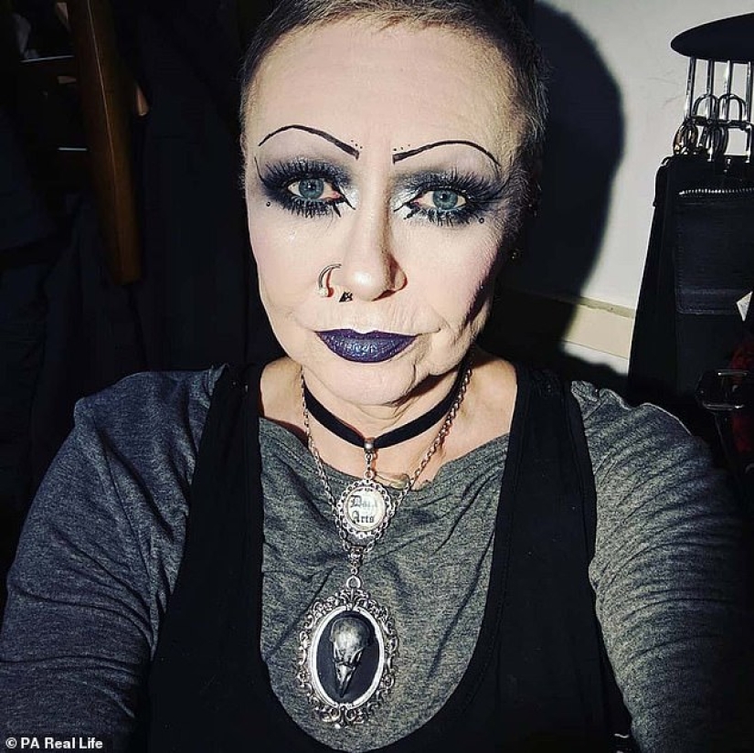 Blackened silver: 57-year-old Briton became a goth after beating cancer