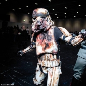 Blood, severed heads and creepy faces: the "walking dead" party has died down in London