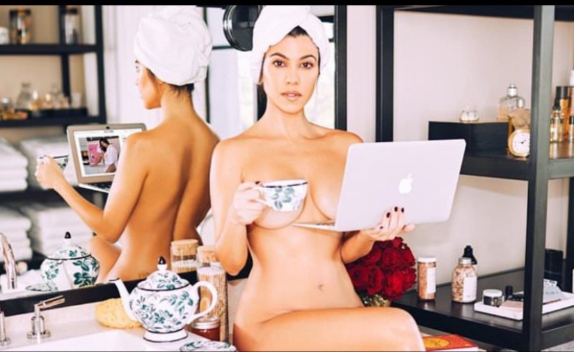 Body — in action: Kourtney Kardashian starred nude to advertise her own business project