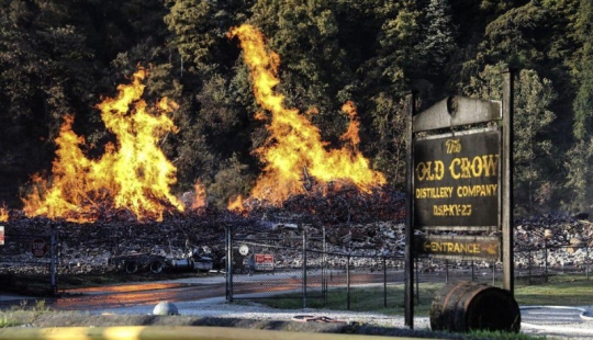 Bourbon in rivers and ethanol in the air: Jim Beam whiskey warehouses burn in Kentucky