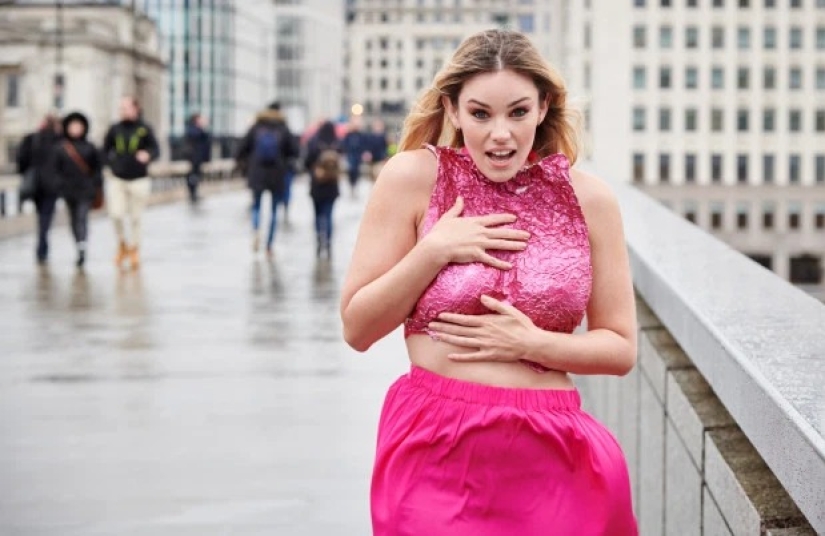 Candy Girl: the model strolled around London in a racy foil top like Zendaya's