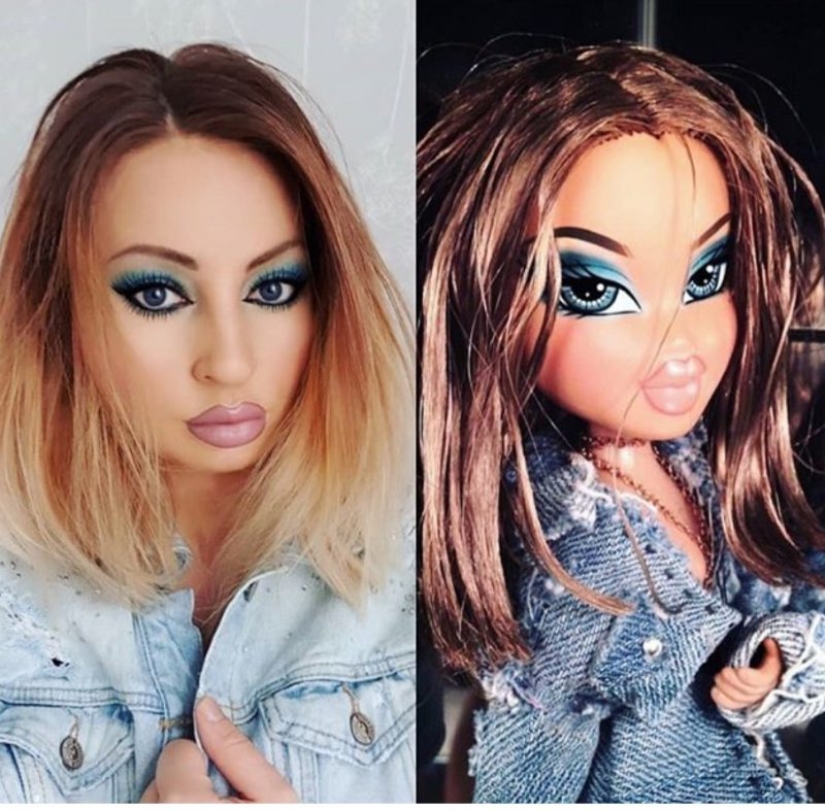 Cara de muñeca: los usuarios de las redes sociales se maquillan como muñecas Bratz