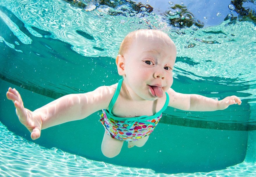 Charming photo project — kids under water