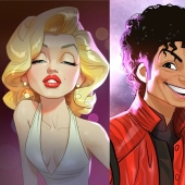Chinese artist Xi Ding portrays celebrities in characteristic cartoons