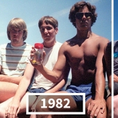 Cinco amigos de la escuela han estado repitiendo la misma foto durante más de 30 años