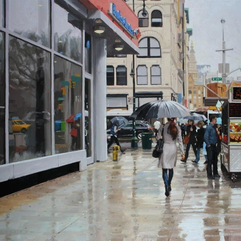 "City Life": Excellent modern oil paintings by Vincent Jarrano