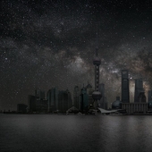 Ciudades iluminadas solo por estrellas