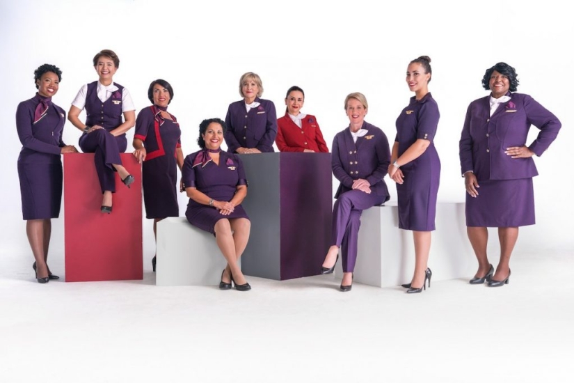 ¿Cómo se ve el uniforme de los asistentes de vuelo en diferentes aerolíneas?