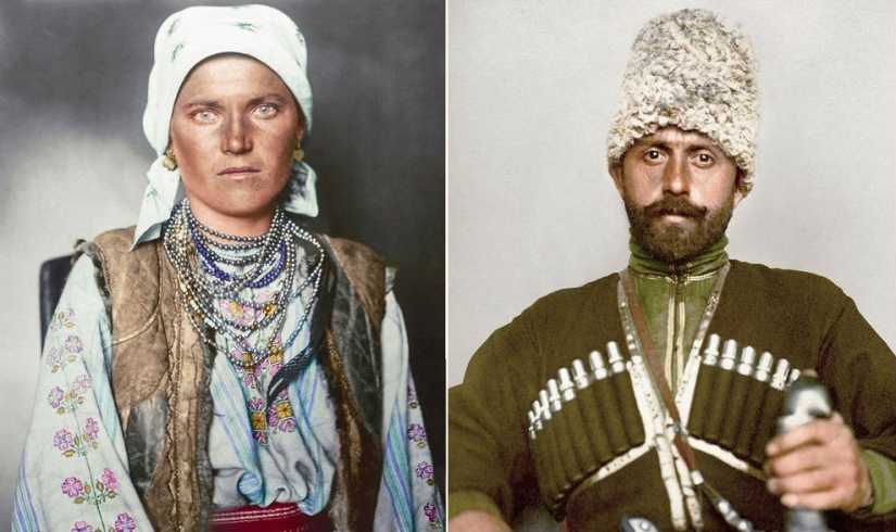 Color centennial photographs of immigrants who arrived in the United States reveal the contrast of cultures