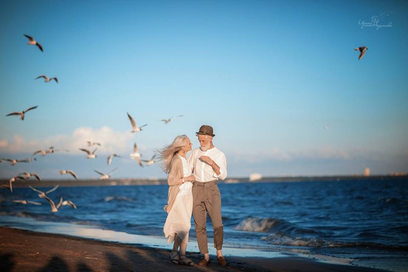 Conmovedora sesión de fotos de una pareja de ancianos de un fotógrafo ruso