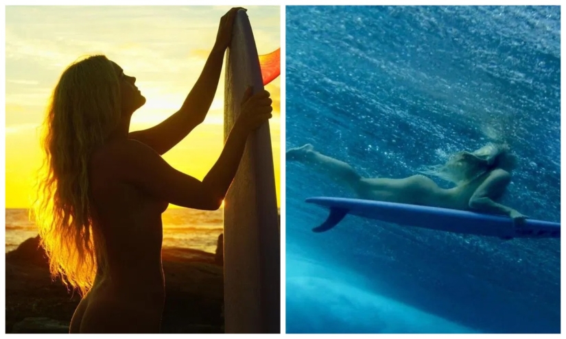Correr sobre las olas: desnudo surfista de Australia vence el océano