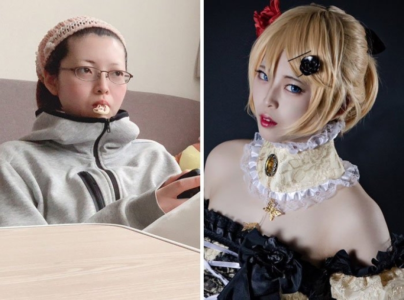 "Cosplay on/off": Japanese show their photos before and after entering the image