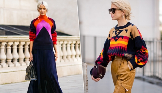 Create the mood yourself: 10 bright sweaters for winter looks
