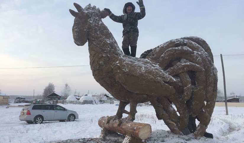 Cuando el arte huele: artesano yakut esculpe esculturas a partir de estiércol
