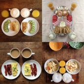 Desayunos simétricos en Instagram