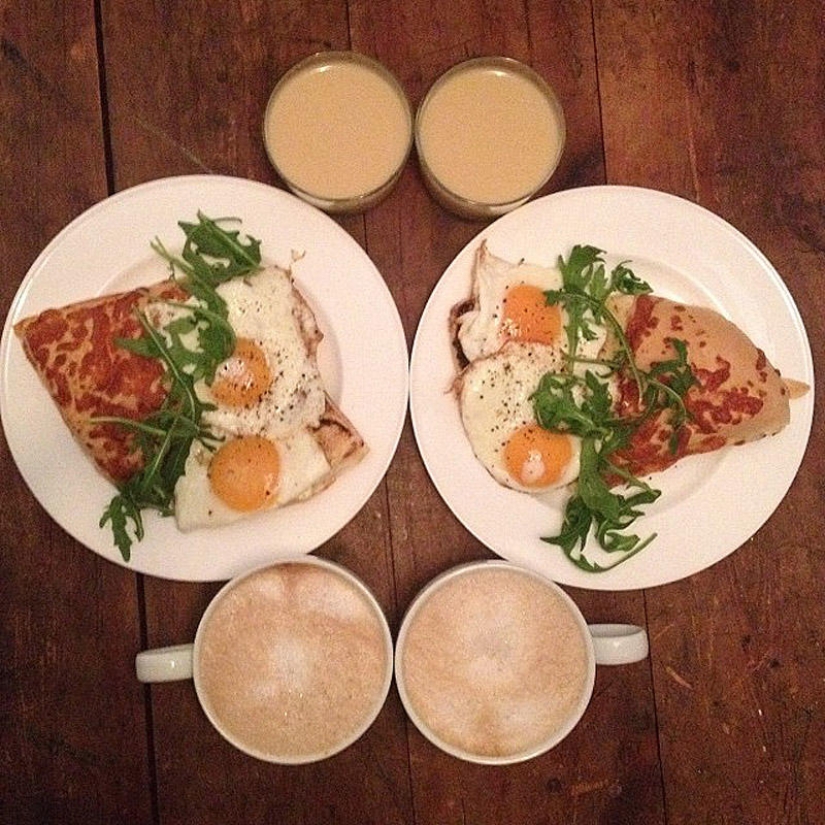 Desayunos simétricos en Instagram