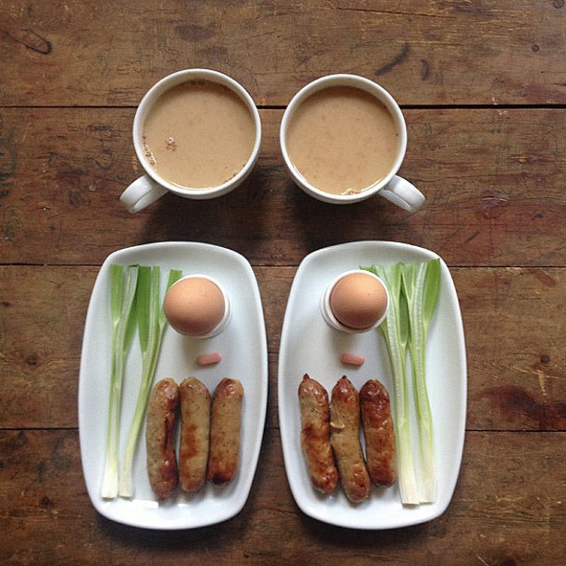 Desayunos simétricos en Instagram