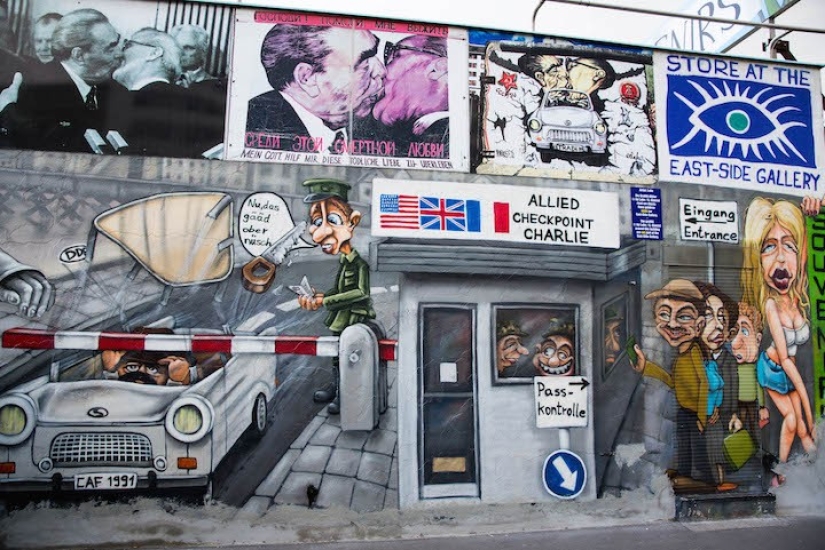 Dibujos conservados en el Muro de Berlín hasta nuestros días