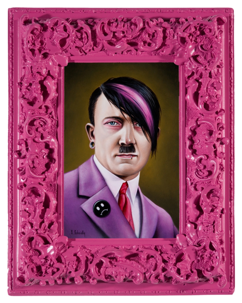 Dictators with pink glasses: mocking caricatures of famous politicians