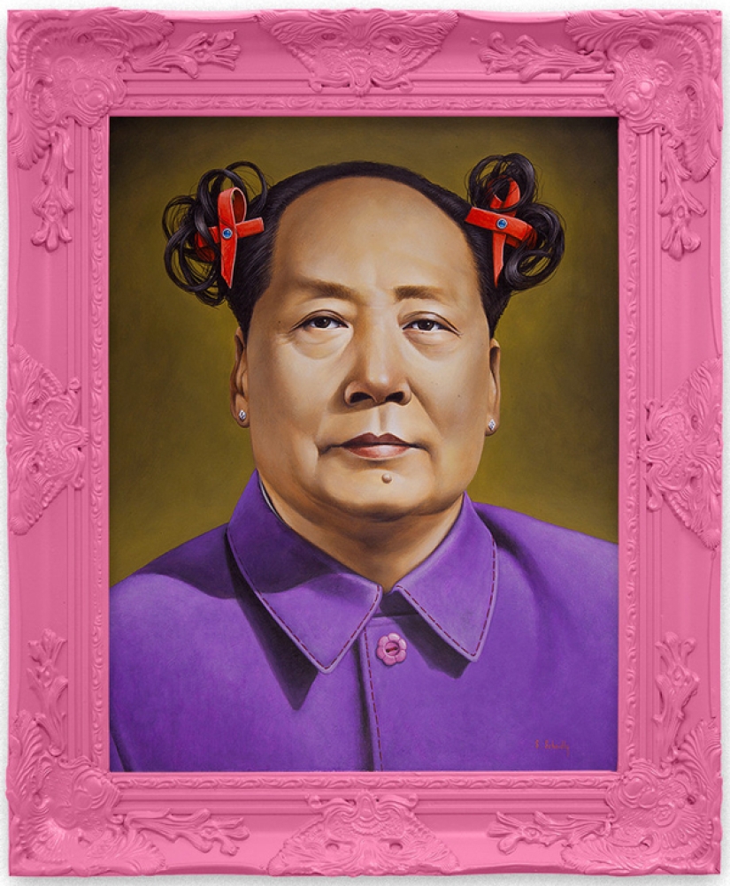 Dictators with pink glasses: mocking caricatures of famous politicians