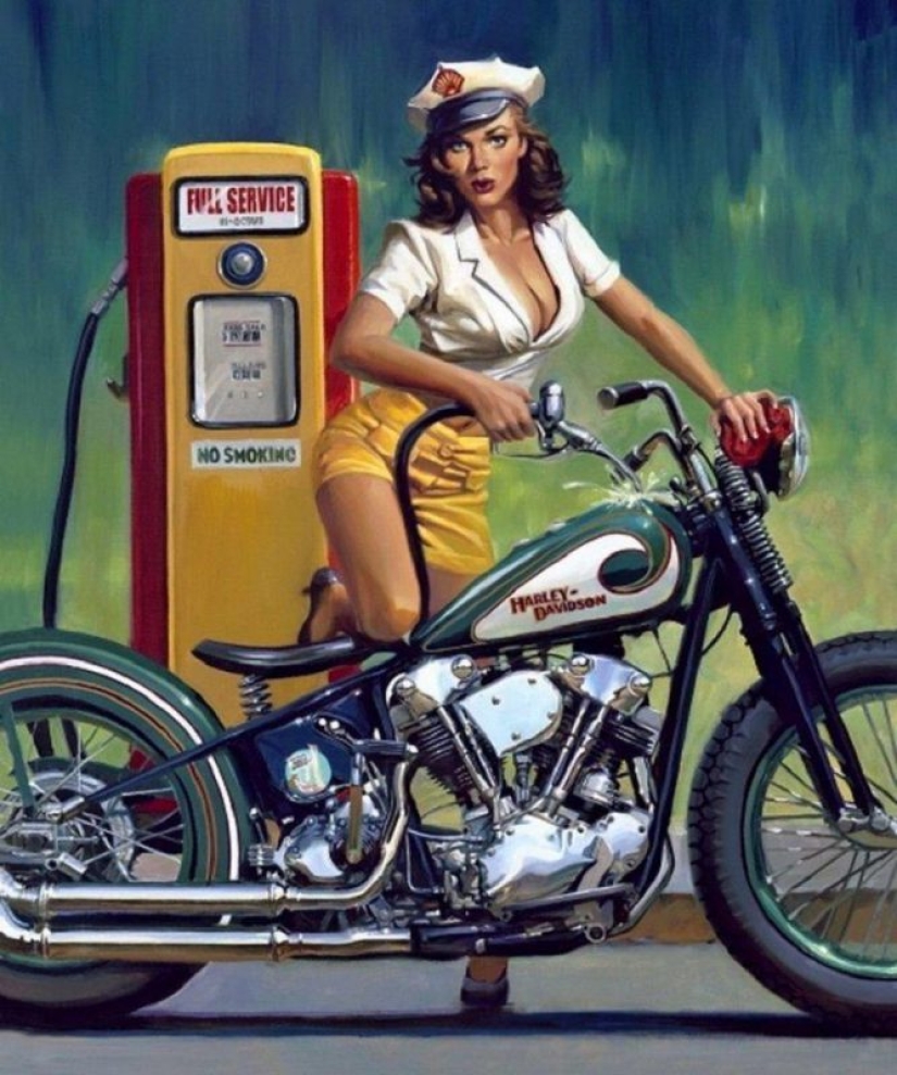 Dios Moto de arte David UHL y su belleza Harley-Davidson