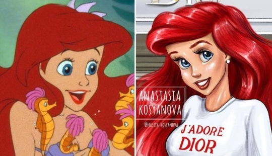Disney princesses dressed in a modern way