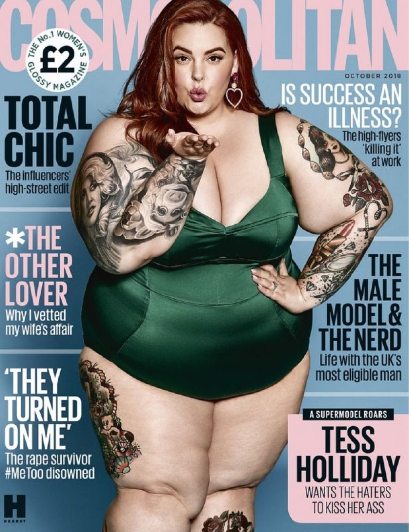 "Don't worry about my fat ass": 150-pound Tess Holliday on the cover of Cosmopolitan