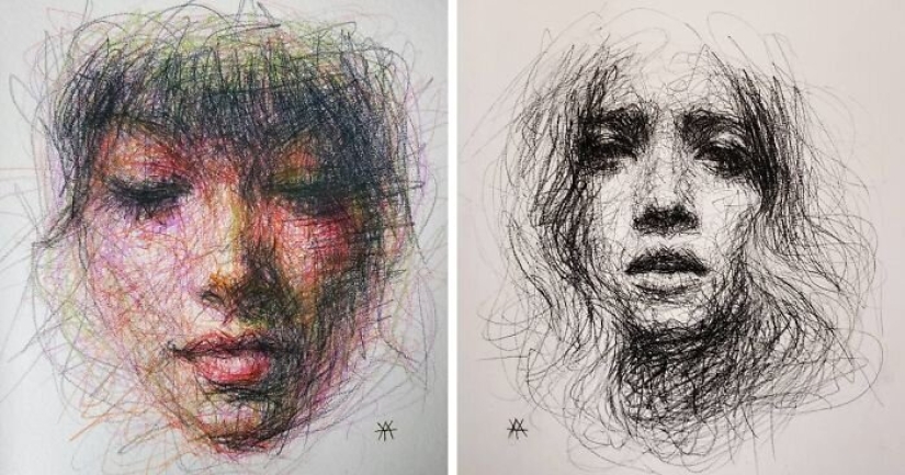 Doodle Liz Y Ahmet: artista crea inusual retratos de mujeres de Karakul