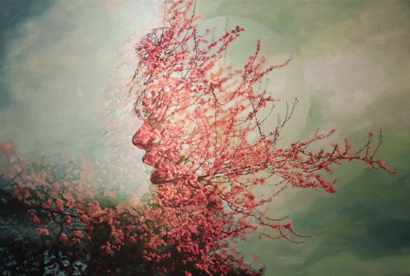 Double exposure on the canvases of Pakaila Ray Bean