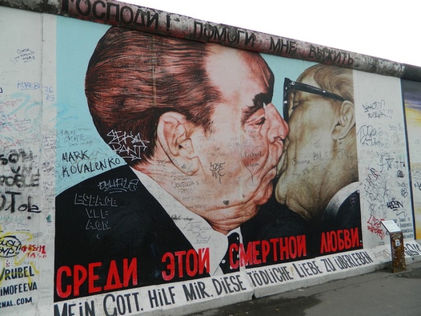 Drawings preserved on the Berlin Wall to this day