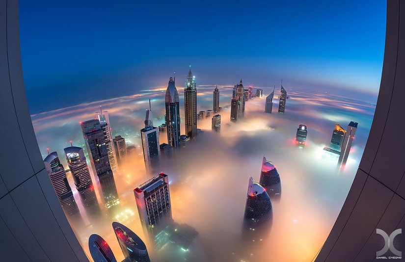 Dubai shrouded in mist