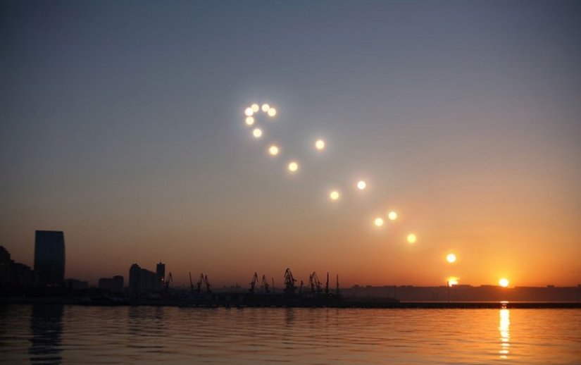 Durante un año, el sol en el cielo escribe un ocho