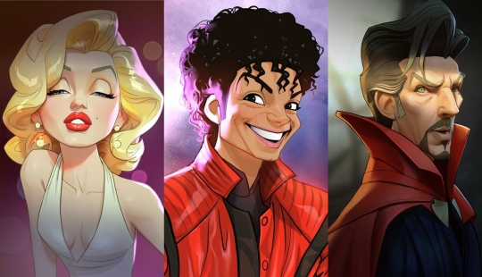 El artista chino Xi Ding retrata a celebridades en dibujos animados característicos