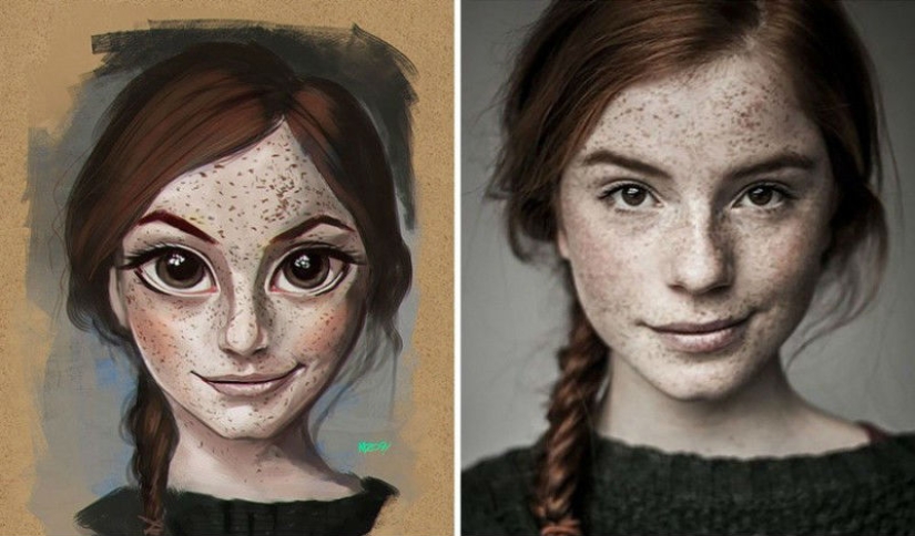 El artista convierte fotos de personas al azar en ilustraciones increíbles