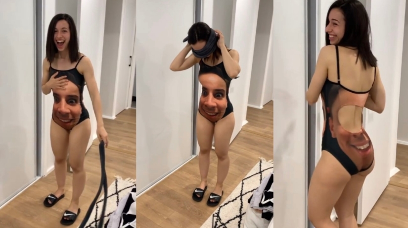 El australiano le regaló a la niña un espeluznante traje de baño con su rostro para que no la molestaran en la playa
