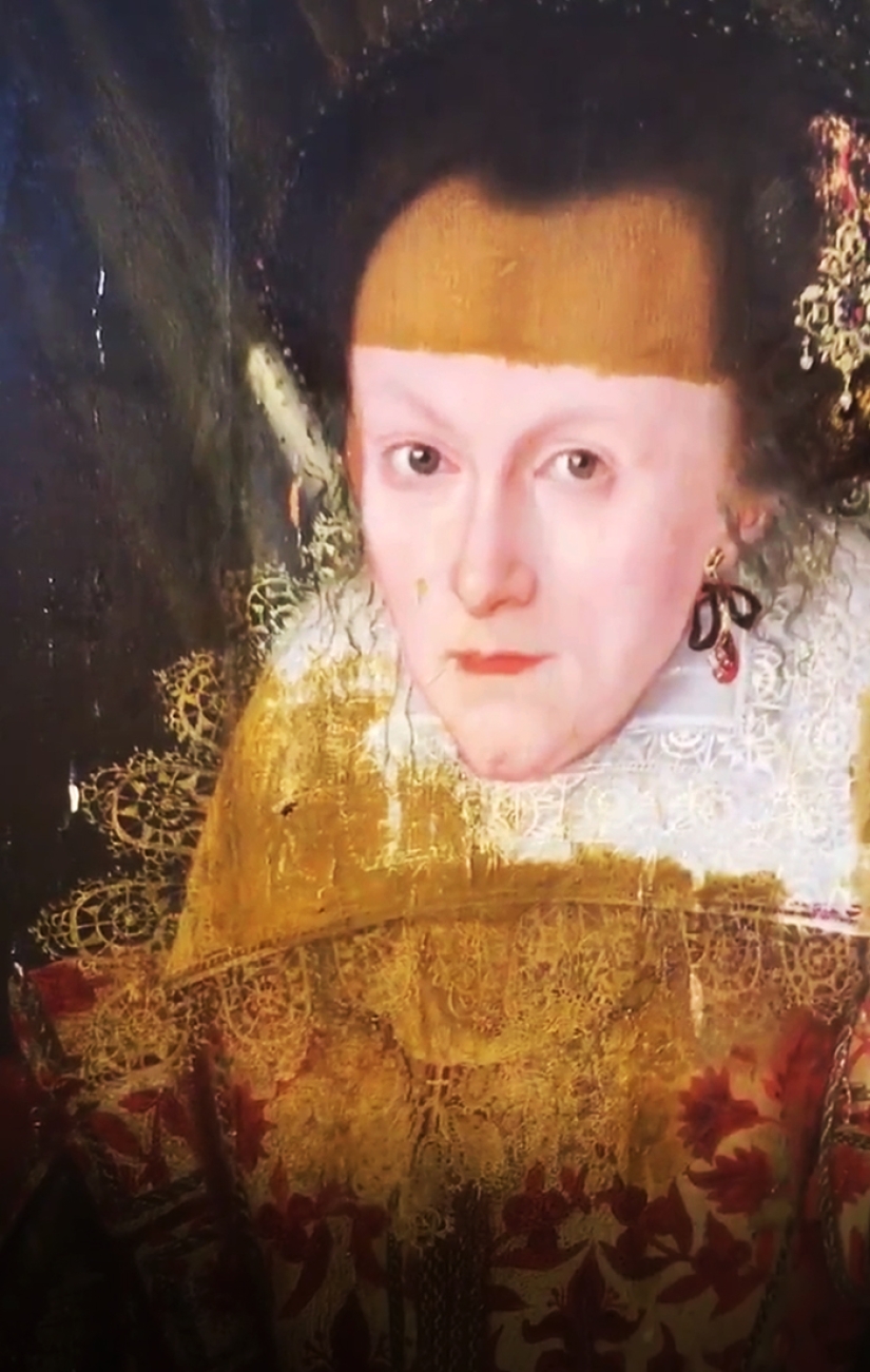 El retrato del siglo XVII se limpió de una capa de barniz y el resultado es impresionante
