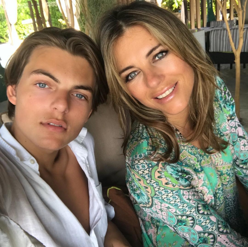 Elizabeth Hurley's 15-year-old son takes candid pictures of his 52-year-old mother